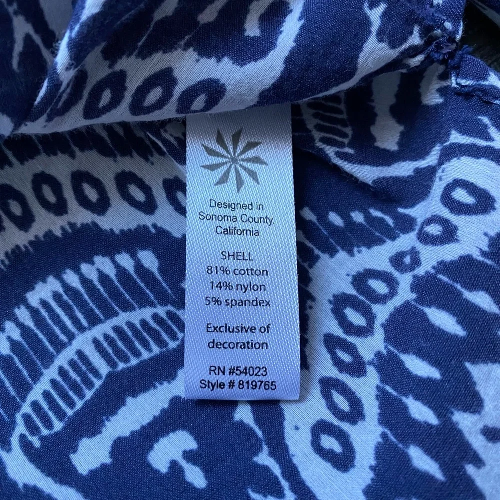 Athleta Womens Blue Ikat Embroidered Swim Cover Up Tunic Size Small